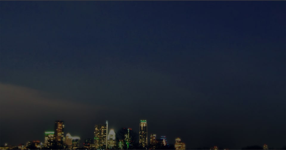 Nighttime image of the Austin skyline.