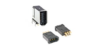 Produktfoto von IEEE 1394- und SCR-Steckverbindern. 
