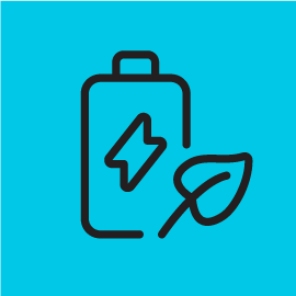 Recyclingbatterie mit einem Blattsymbol