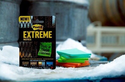 Die neuen Post-it® Extreme Notes – haften auch unter schwierigen Bedingungen