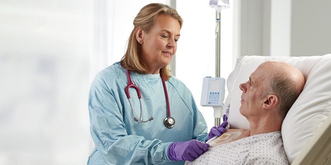 Nurse caring for patient
