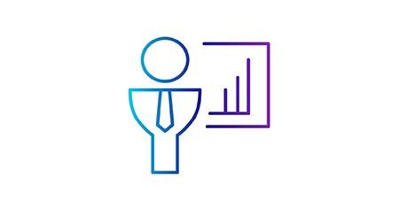 Symbol einer Person vor einer Tafel
