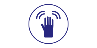 Hand mit Abdrücken durch Vibrationen
