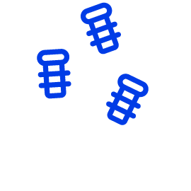 Blaues Symbol für mechanische Befestigungsmittel